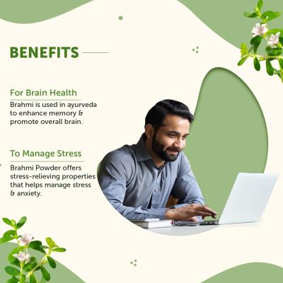 Pure Brahmi Powder (100g) | Boosts Brain Function & Reduces Stress | 100% Natural & Ayurvedic