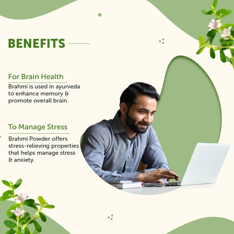 Pure Brahmi Powder (100g) | Boosts Brain Function & Reduces Stress | 100% Natural & Ayurvedic